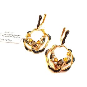 Auskari  ar briljantiem (0.8 ct) , citrīniem, dūmainajem kvarciem  8552-0651