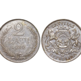 Latvijas sudraba monēta 2 Lati 1926.g.