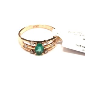Gredzens ar dimantiem (0.09 ct), smaragdu 3101-3453