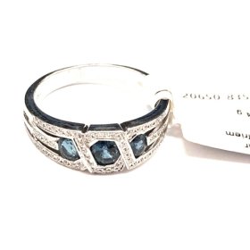 Gredzens ar briljantiem (0.55 ct) un safīriem (0.40 ct) 20650-8351