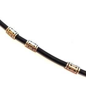 Kaučuka šņori ar sudraba ieliktniem 1131-0663