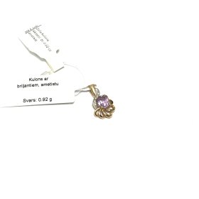 Kulons ar briljantiem (0.02ct) ,ametistu 630-4663 Rezervēts līdz 14.04.2026