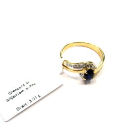 Gredzens ar briljantiem (0.1 ct), safīru (0.6 ct) 1592-0753