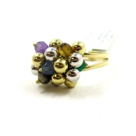 Gredzens ar ahātu, ametistu, citrīnu, halcedonu 943-8163