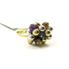 Gredzens ar ahātu, ametistu, citrīnu, halcedonu 943-8163