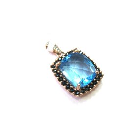 Kulons ar dimantiem (0.01 ct.) , safīriem (0.26 ct.), topāzu  20392-0551