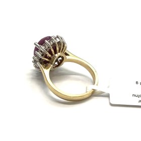 Gredzens ar briljantiem (0.49 ct), rubīnu (3.30 ct) 1760-0763