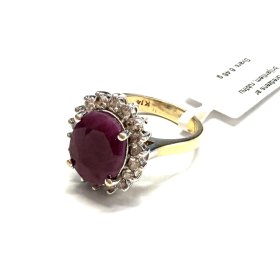 Gredzens ar briljantiem (0.49 ct), rubīnu (3.30 ct) 1760-0763