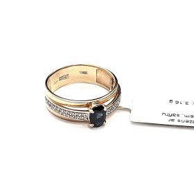 Gredzens ar briljantiem (0.44 ct) un safīru (0.27 ct) 1942-5761 Rezervēts 2.05.2026