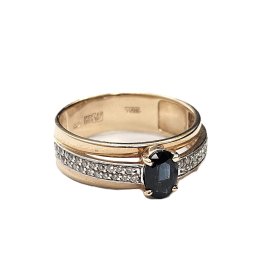 Gredzens ar briljantiem (0.44 ct) un safīru (0.27 ct) 1942-5761 Rezervēts 2.05.2026