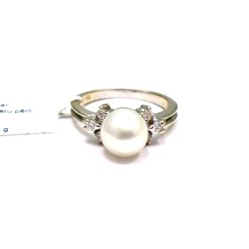 Gredzens ar briljantiem (0.12 ct), kultivētu pērli 1873-1753