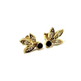 Auskari ar briljantiem (0.18ct), safīriem (0.08ct) 1430-0863  Rezervēts līdz 10.05.26