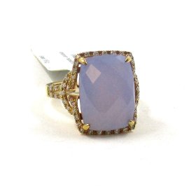Gredzens ar briljantiem (0.5ct), halcedonu 1381-8163