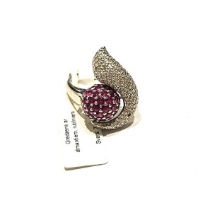Gredzens ar briljantiem (0.70 ct), rubīniem (0.65 ct) 2901-1163 Rezervets līdz 30.05.(GA)