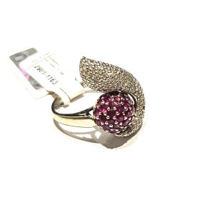 Gredzens ar briljantiem (0.70 ct), rubīniem (0.65 ct) 2901-1163 Rezervets līdz 30.05.(GA)