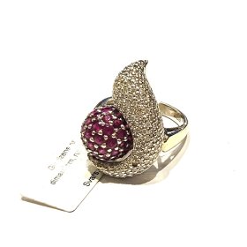 Gredzens ar briljantiem (0.70 ct), rubīniem (0.65 ct) 2901-1163 Rezervets līdz 30.05.(GA)