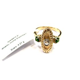 Gredzens ar briljantu (0.27 ct) ,hroma diopsīdiem  13161-0751