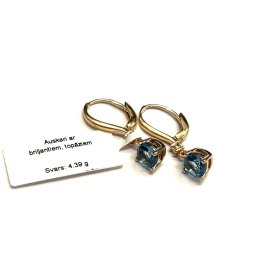 Auskari ar briljantiem (0.05ct), topāziem 2333-0763
