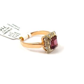 Gredzens ar briljantiem (0.24ct) un granātu 6780-0961