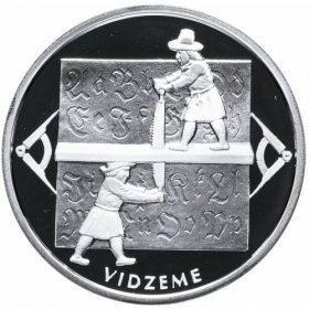 Latvijas sudraba monēta Laiks.Vidzeme