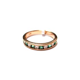 Gredzens ar briljantiem (0.25 ct), smaragdiem (0.30 ct) 1630-3461