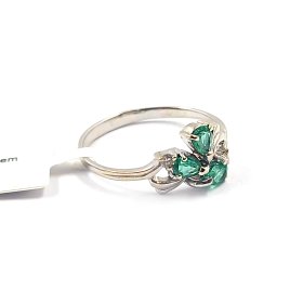 Gredzens ar  briljantiem (0.004ct), smaragdiem (0.75ct) 2690-0861