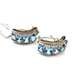 Auskari ar briljantiem (0.10 ct) un topāziem 5213-5761