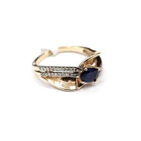 Gredzens ar briljantiem (0.40 ct) un safīru (0.60 ct) 5222-5761