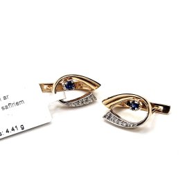 Auskari ar briljantiem (0.10 ct) un safīriem (0.10 ct) 5201-5761