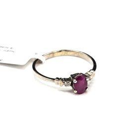Gredzens ar briljantiem (0.02 ct) un rubīnu (0.33 ct) 5203-5761