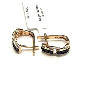 Auskari ar dimantiem (0.11ct), safīriem (0.26ct) 6170-0761
