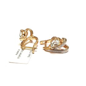 Auskari ar briljantiem (0.06 ct.), topāziem 710-3061