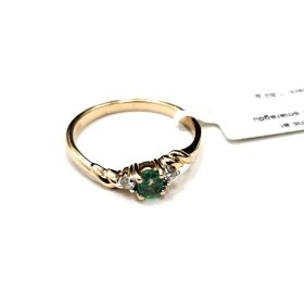 Gredzens ar briljantiem (0.04 ct)  un smaragdiem (0.17 ct) 5192-5761
