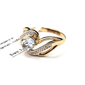 Gredzens ar briljantiem (0.10 ct) un topāzu 5193-5761