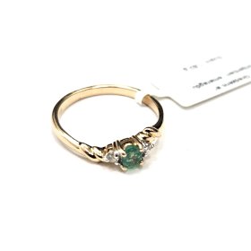 Gredzens ar briljantiem (0.04 ct)  un smaragdiem (0.17 ct) 5192-5761