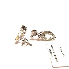 Auskari ar dimantiem (0.05 ct.) un praziolītiem  3623-0753
