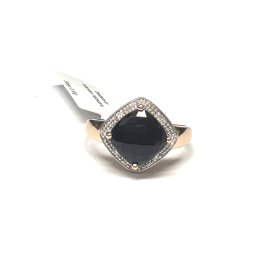 Gredzens ar briljantiem (0.08 ct)  un halcedonu 1261-5063