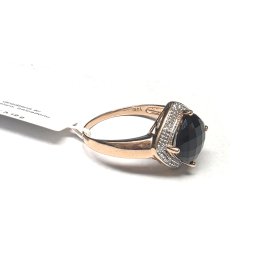Gredzens ar briljantiem (0.08 ct)  un halcedonu 1261-5063