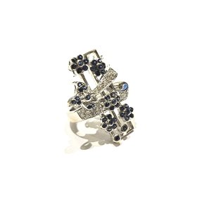 Gredzens ar briljantiem (0.54 ct), safīriem (0.47 ct) 17080-1151