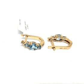 Auskari ar briljantiem  (0,02 ct) , topāziem 1500-4663