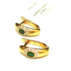 Auskari ar briljantiem (0.1ct), smaragdiem (1.13ct) 1710-5263