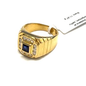 Gredzens ar briljantiem (0.60ct), safīru (0.24ct) 3040-0763