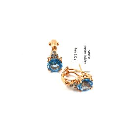 Auskari ar briljantiem(0.06ct), topāziem 3590-1263