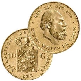 Zelta monēta 10 Gulden - Willem III