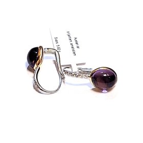 Auskari ar briljantiem (0.12 ct.), ametistiem 9540-5451