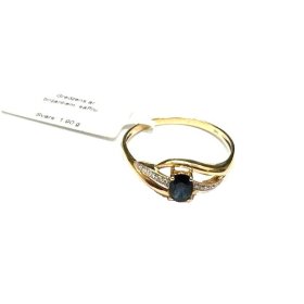 Gredzens ar briljantiem (0.06 ct), safīru (0.50 ct) 1443-8363