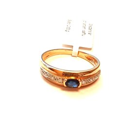 Gredzens ar briljantiem (0.1 ct), safīru ( 0.25 ct)  2141-0663