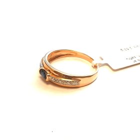 Gredzens ar briljantiem (0.1 ct), safīru ( 0.25 ct)  2141-0663