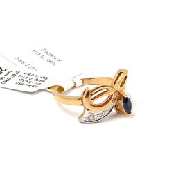 Gredzens ar briljantu (0.01ct) un safīru (0.05ct) 3762-0963