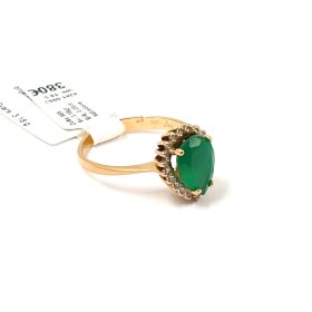 Gredzens ar briljantiem (0.20ct) un halcedonu 4241-0963 Rezervēts līdz 04.08